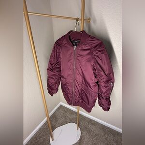 Burgundy Bomber Jacket